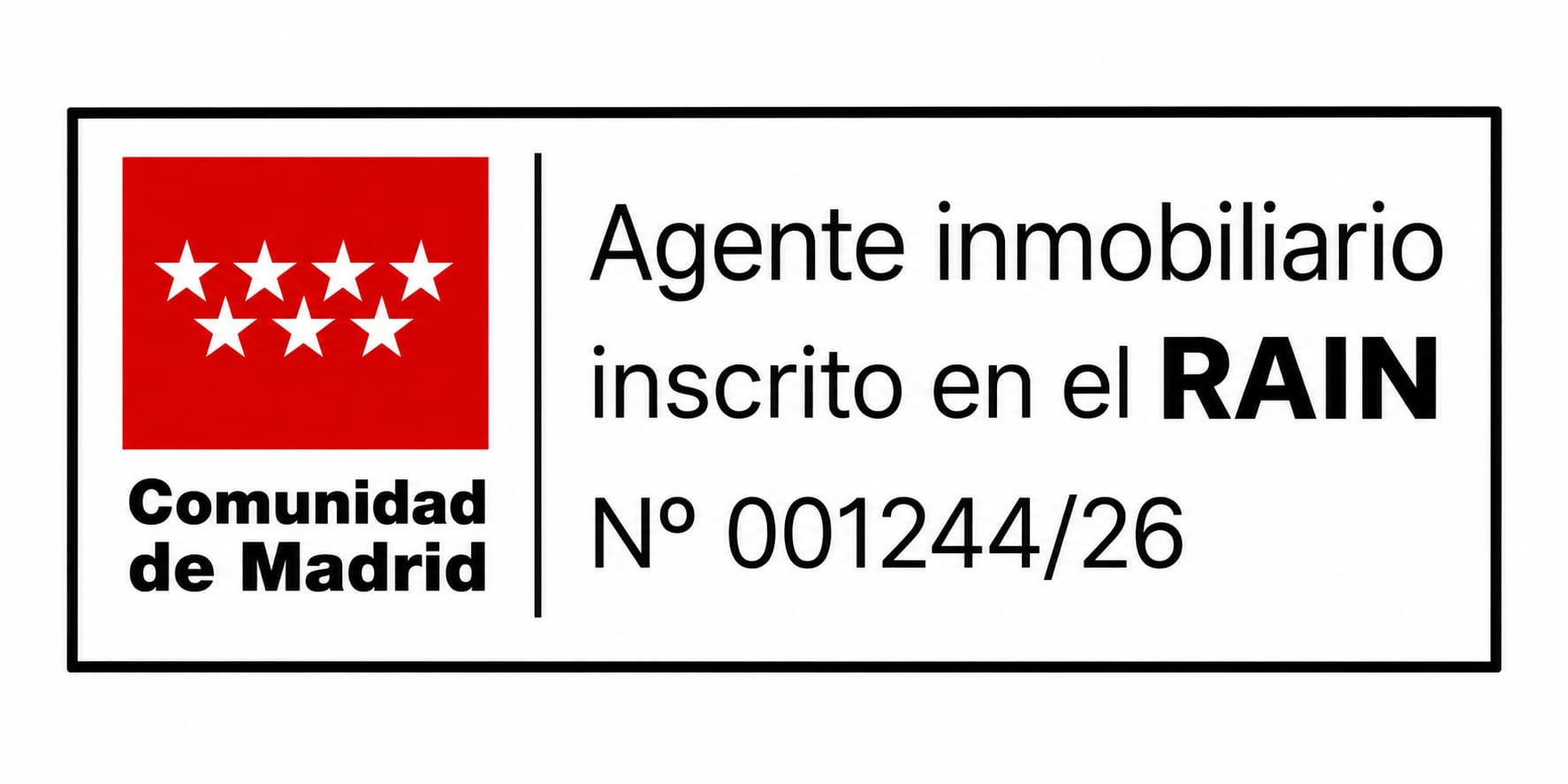Agente inmobiliaria inscrita en el Registro de Agentes Inmobiliarios de la Comunidad de Madrid (RAIN)